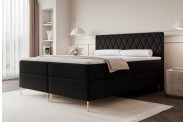 Łóżko kontynentalne CARO II czarne pojemniki na pościel
