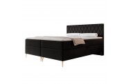 Łóżko kontynentalne CARO II czarne pojemniki na pościel