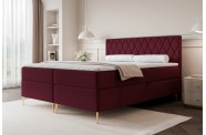 Łóżko kontynentalne CARO II bordowe pojemniki na pościel