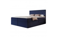 Łóżko kontynentalne CARO granatowe pojemniki na pościel