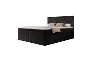 Łóżko kontynentalne CARO czarne pojemniki na pościel