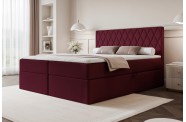 Łóżko kontynentalne CARO bordowe pojemniki na pościel