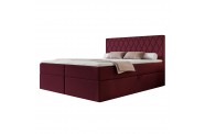 Łóżko kontynentalne CARO bordowe pojemniki na pościel
