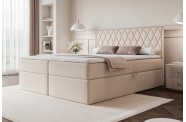 Łóżko kontynentalne CARO ecru pojemniki na pościel