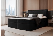 Łóżko kontynentalne MOLY czarne pojemniki na pościel