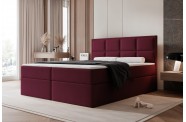 Łóżko kontynentalne SILENSIO bordowe pojemniki na pościel