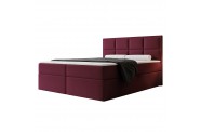 Łóżko kontynentalne SILENSIO bordowe pojemniki na pościel
