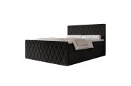Łóżko kontynentalne CARO III czarne pojemniki na pościel