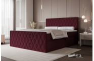 Łóżko kontynentalne CARO III bordowe pojemniki na pościel