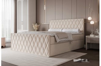 Łóżko kontynentalne CARO III ecru pojemniki na pościel