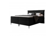 Łóżko kontynentalne SUZI czarne pojemniki na pościel