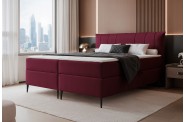 Łóżko kontynentalne SUZI bordowe pojemniki na pościel