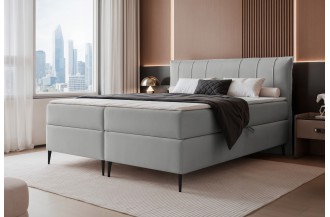 Łóżko kontynentalne SUZI szary pojemniki na pościel