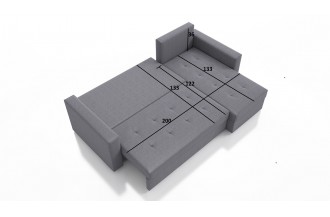 Narożnik rozkładany FOCUS pojemniki na pościel