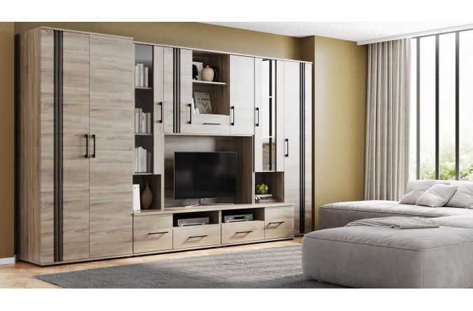 Meblościanka z szafą LOTUS C szer. 345 cm