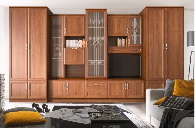 Meblościanka z szafą MAGNAT szer. 386 cm