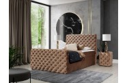 Łóżko kontynentalne CHESTERFIELD LUX z pojemnikami na pościel