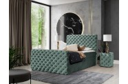 Łóżko kontynentalne CHESTERFIELD LUX z pojemnikami na pościel