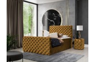 Łóżko kontynentalne CHESTERFIELD LUX z pojemnikami na pościel