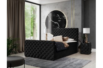 Łóżko kontynentalne CHESTERFIELD LUX z pojemnikami na pościel