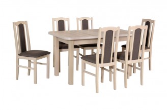 Zestaw stół WENUS 2 L + 6 krzeseł BOS 6
