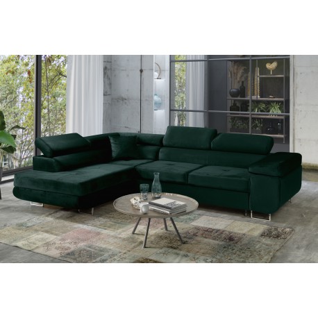 Narożnik rozkładany TOMMY butelkowa zieleń - Strona narożnika : Lewa, Kolekcja MONOLITH : Monolith 02